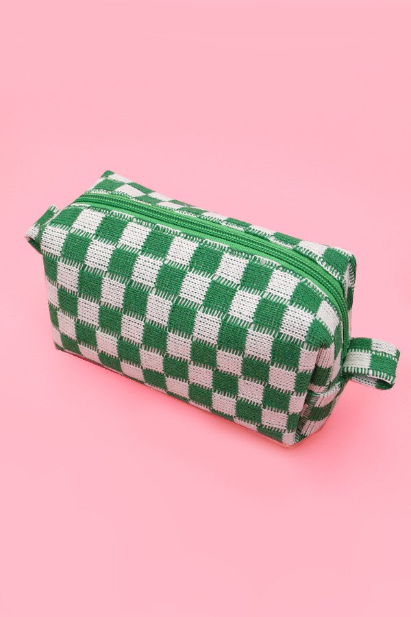 CHECKER MAKEUP POUCH BAG | 40P522