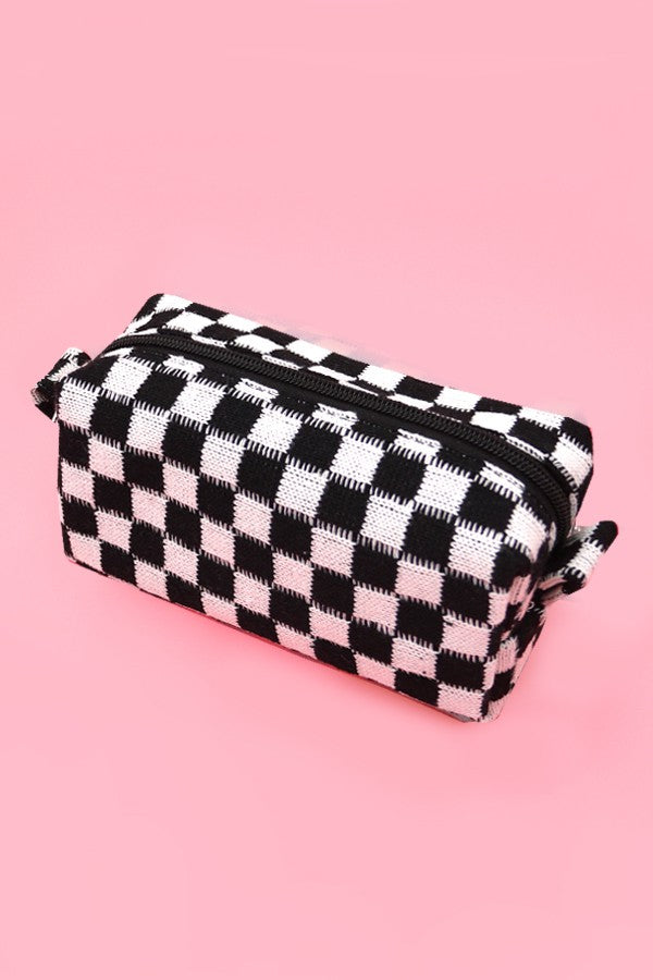 CHECKER MAKEUP POUCH BAG | 40P522