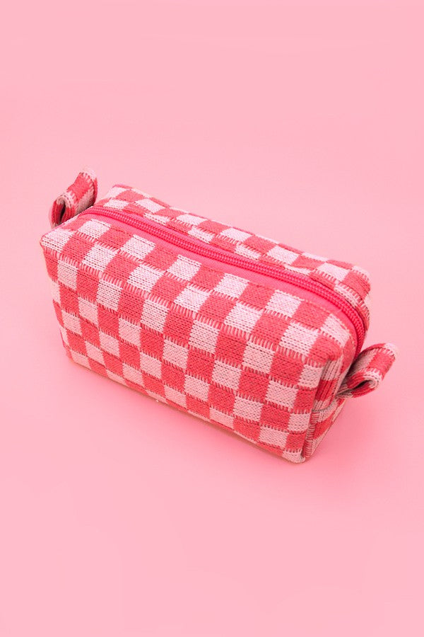 CHECKER MAKEUP POUCH BAG | 40P522