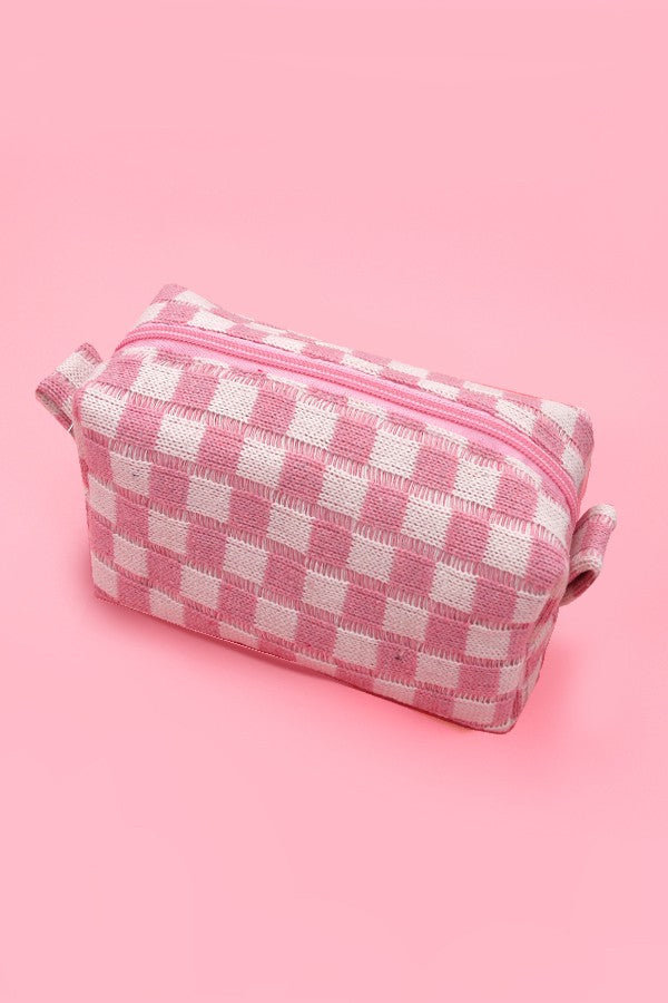 CHECKER MAKEUP POUCH BAG | 40P522