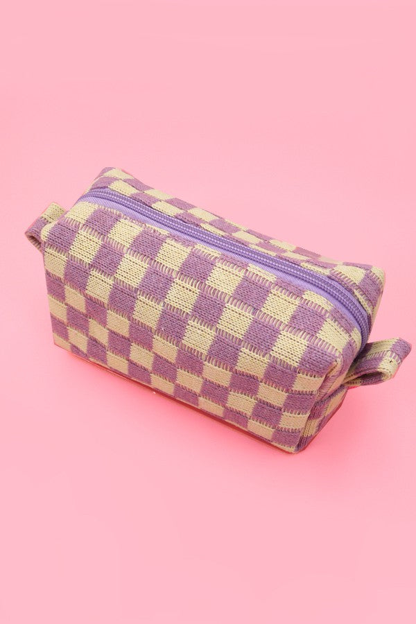 CHECKER MAKEUP POUCH BAG | 40P522