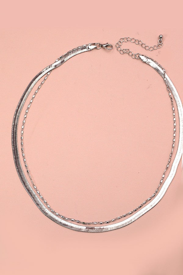 DOUBLE SNAKE AND LARGO CHAIN NECKLACE | 31N21203