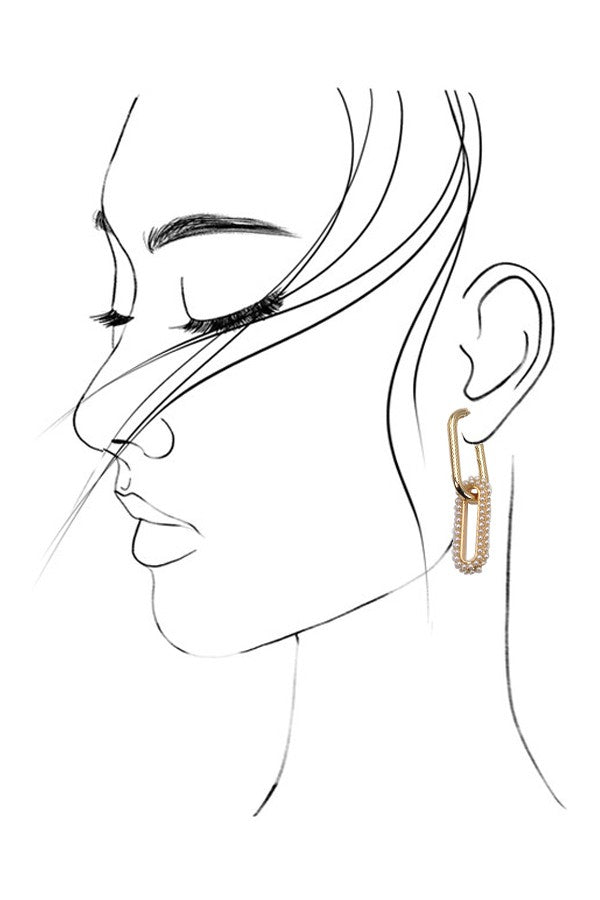 LINK CHAIN PEARL DROP EARRINGS | 31E03889