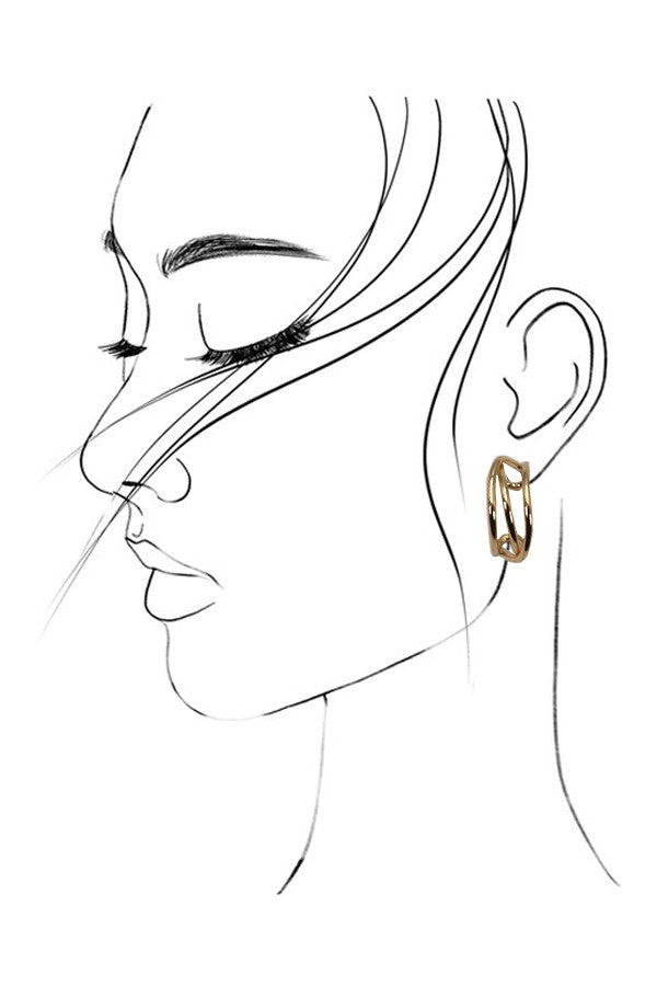 THREE ROW CROSSOVER HOOP EARRINGS | 80E2065