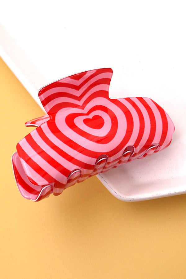 VALENTINE'S DAY GIFT SWIRL HEART HAIR CLAW CLIPS | 40H709