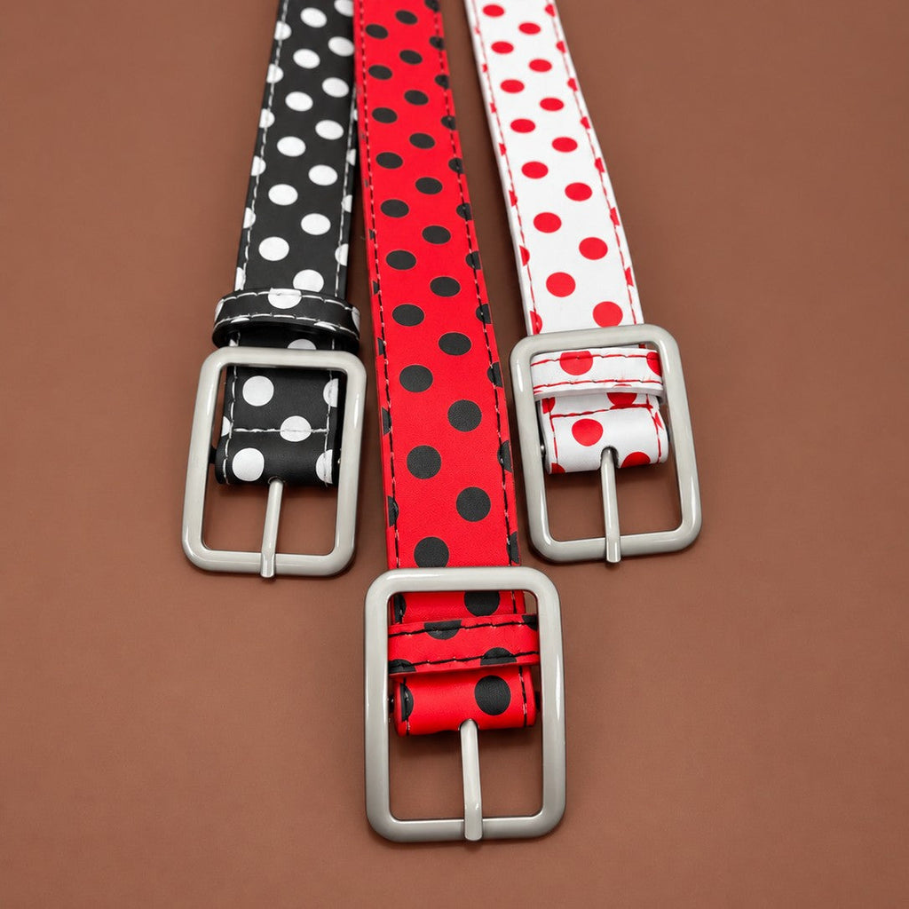 Polka Dot Slim Faux Leather Belt | 40BT664