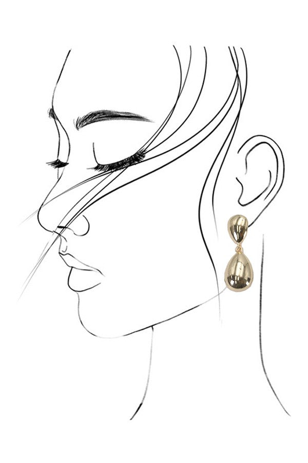 HIGH POLISH DOUBLE TEARDROP EARRINGS | 31E03910