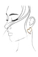 HEART W/PEARL STUD EARRINGS | 31E03956