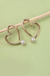 HEART W/PEARL STUD EARRINGS | 31E03956