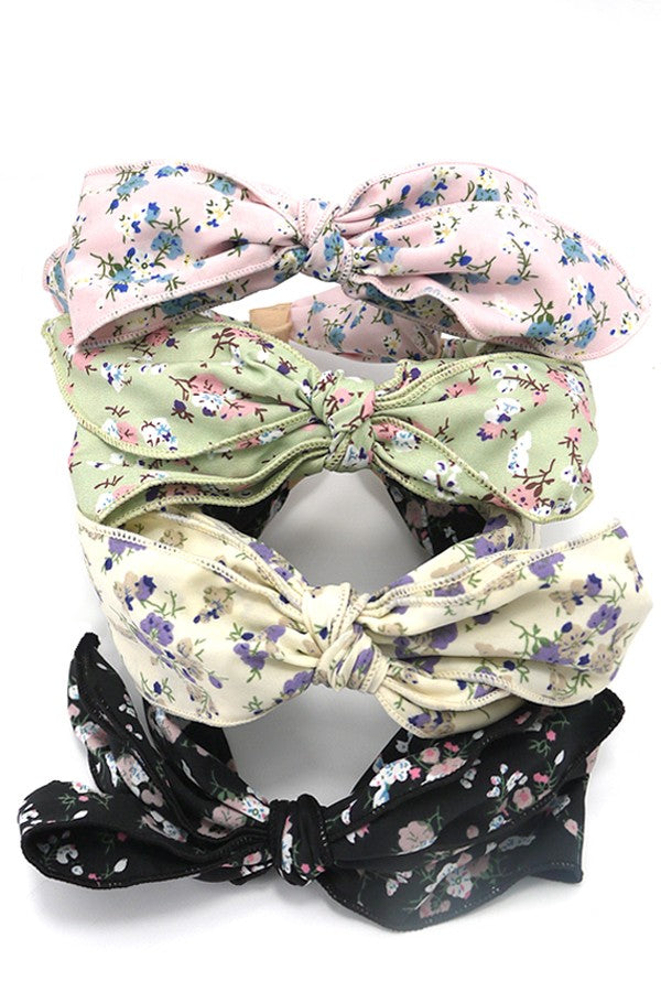 HANDMADE FLORAL BOW RIBBON HEADBAND HAIR BAND | 40HB147