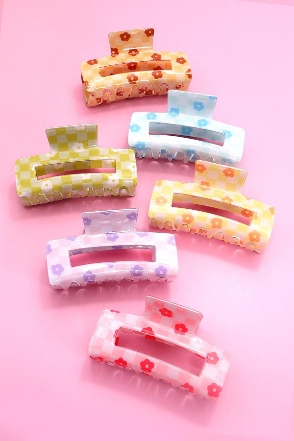 DAISY CHECKER HAIR CLAW CLIPS | 40H727