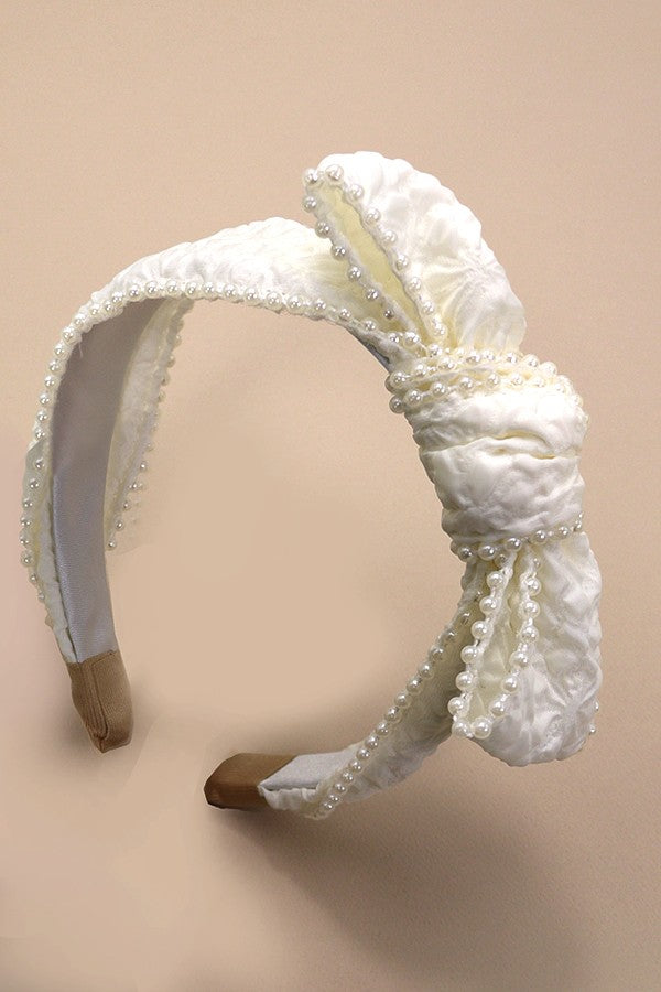 BRIDAL PEARL KNOT BOW HAIR BAND | 40HB149