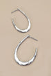 HAMMERED U SHAPE HOOP DROP EARRINGS |  80E2779