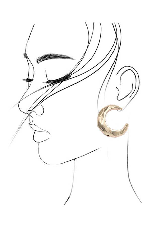 CHUNKY BUBBLE FACETED CUT HOOP EARRINGS | 80E2780