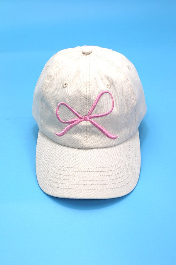 BOW RIBBON BASEBALL HAT CAP | 40HW720