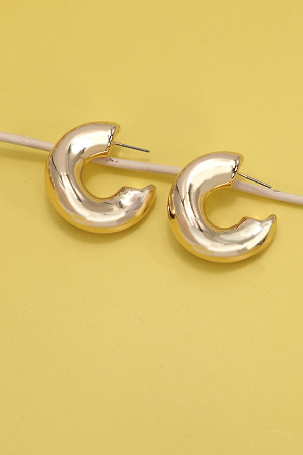 BUBBLE IRRGEULAR SHAPE HOOP EARRINGS | 80E2781