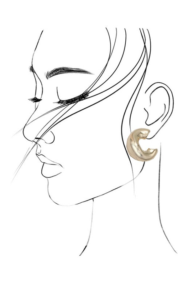 BUBBLE IRRGEULAR SHAPE HOOP EARRINGS | 80E2781