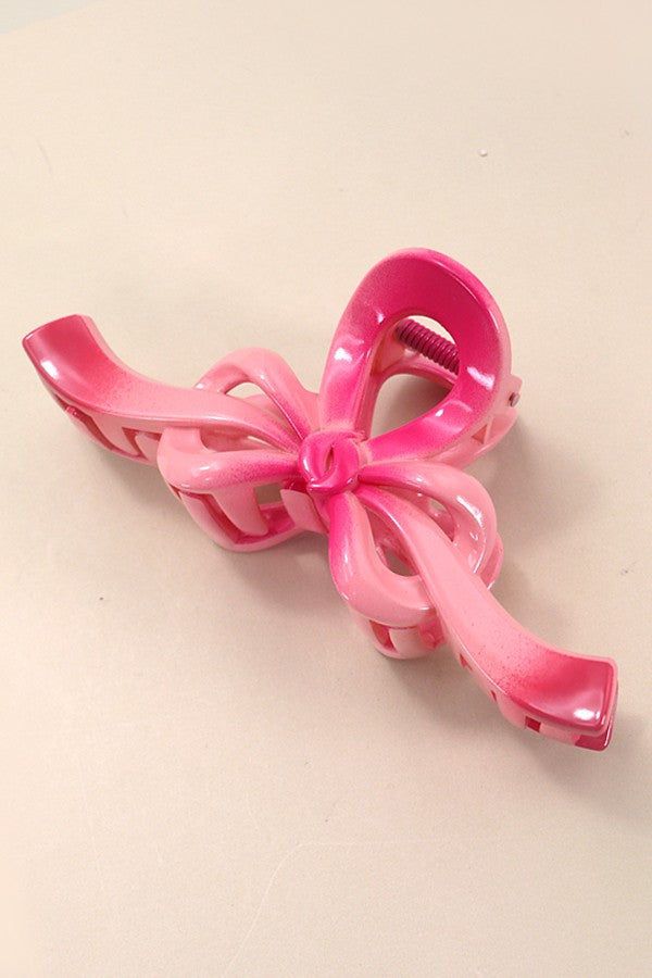 LARGE OMBRE BOW RIBBON HAIR CLAW CLIP | 40H768