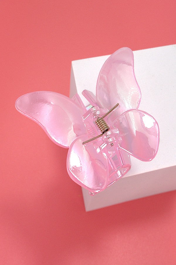 LARGE MATTE IRIDESCENT BUTTERFLY HAIR CLAW CLIPS | 40H774