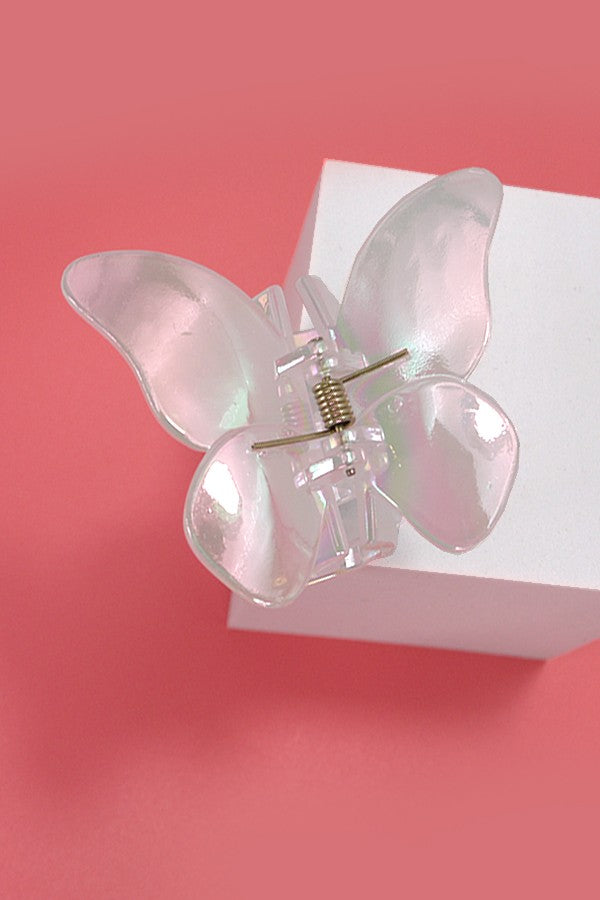 LARGE MATTE IRIDESCENT BUTTERFLY HAIR CLAW CLIPS | 40H774