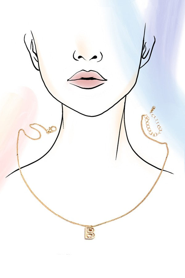 INITIAL CUTOUT 3D DELICATE PERSONALIZED NECKLACE | 31N24032