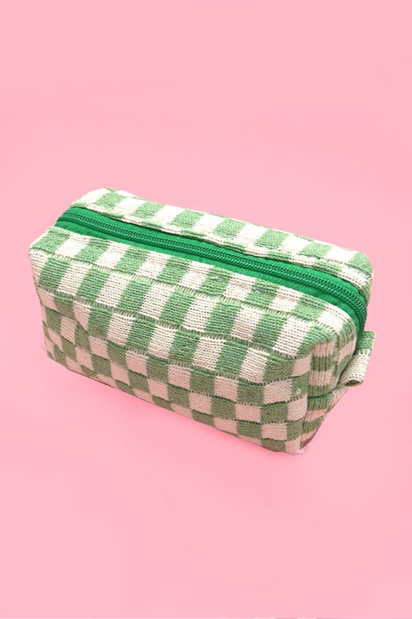 CHECKER MAKEUP POUCH BAG | 40P522