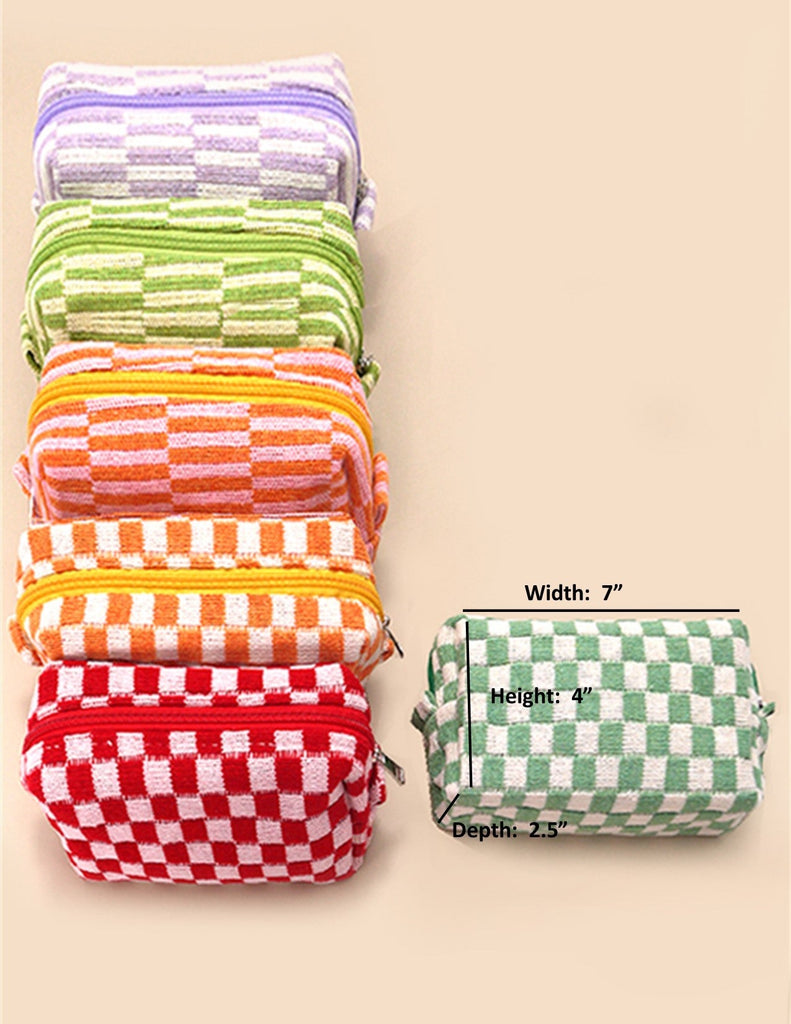 CHECKER MAKEUP POUCH BAG | 40P522