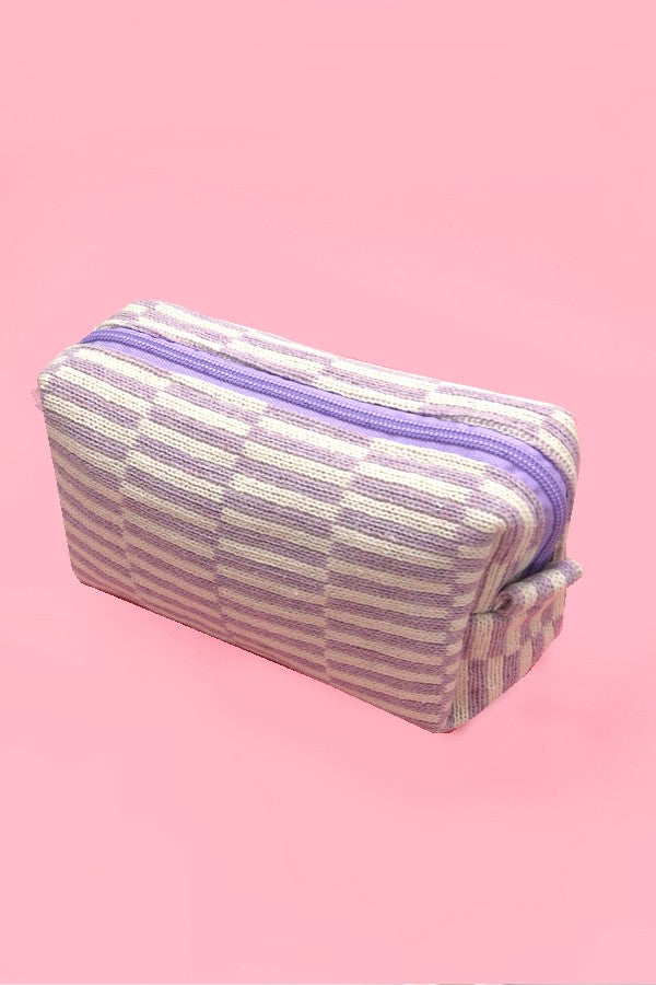 CHECKER MAKEUP POUCH BAG | 40P522