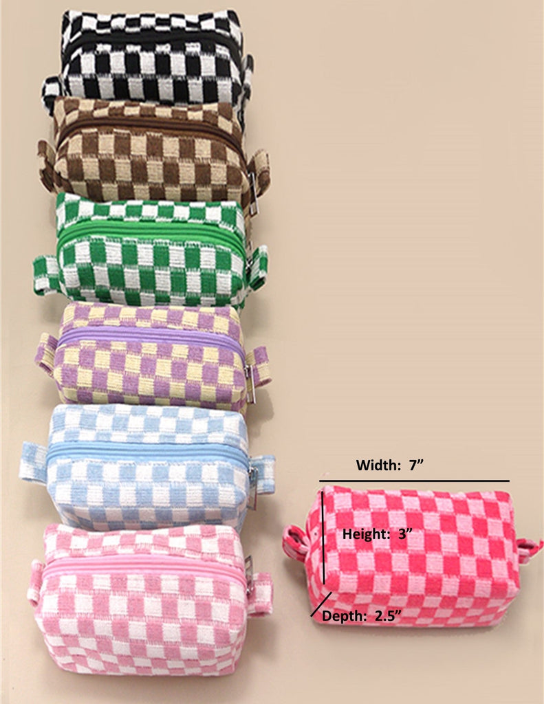 CHECKER MAKEUP POUCH BAG | 40P522