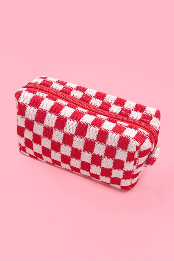 CHECKER MAKEUP POUCH BAG | 40P522