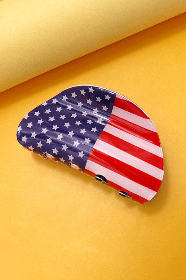 4TH OF JULY STAR USA FLAG HAIR CLAW CLIPS | 40H784