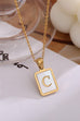 MOP  INITIAL STAINLESS STEEL TARNISH FREE NECKLACE | 40NK314