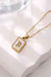 MOP  INITIAL STAINLESS STEEL TARNISH FREE NECKLACE | 40NK314