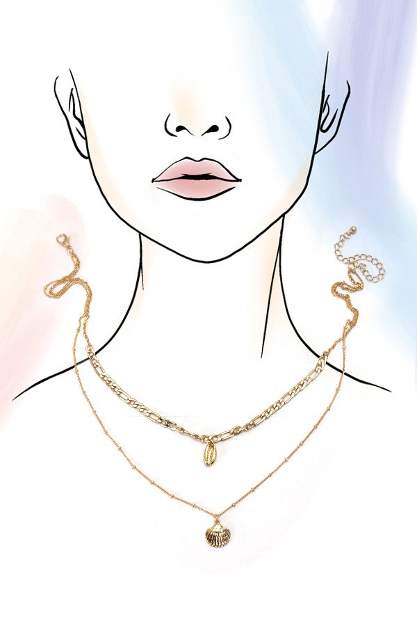 MULTI LAYER OCEAN SHELL PUKA NECKLACE | 80N679