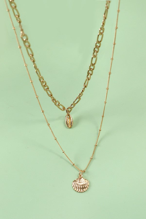 MULTI LAYER OCEAN SHELL PUKA NECKLACE | 80N679