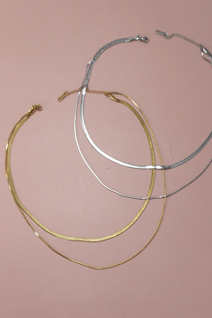 STAINLESS STEEL TARNISH FREE MULTI LAYER NECKLACE | 40NK315