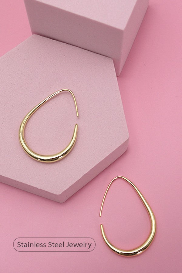 18K STAINLESS STEEL WATERPROOF TARNISH FREE HOOPS | 40E311
