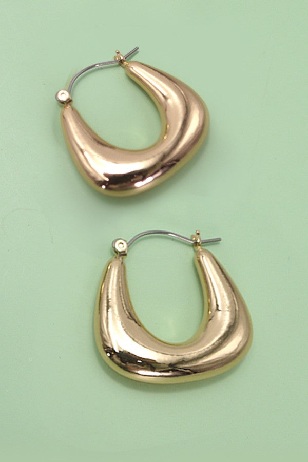 BUBBLE PUFFY U SHAPE TUBE HOOP EARRINGS | 10E40426054