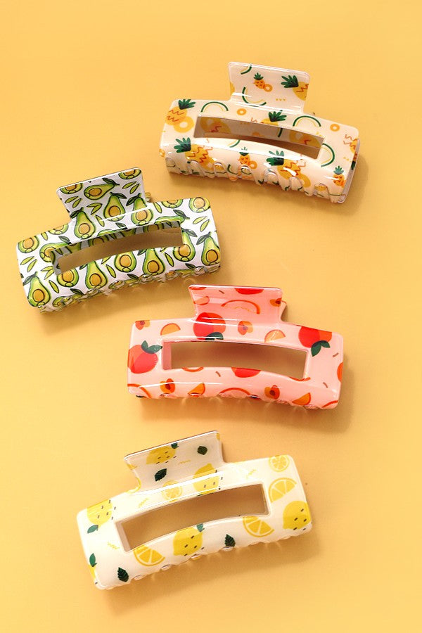 FRUITS RECTANGLE HAIR CLAW CLIPS | 40H805