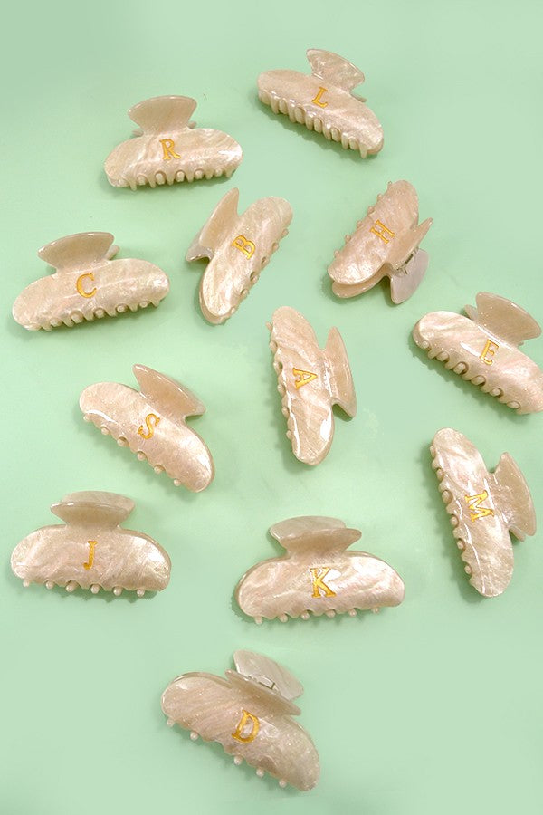PERSONALIZED INITIAL MONOGRAM HAIR CLAW CLIPS | 40H815