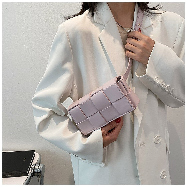 VEGAN BRAIDED WOVEN LEATHER CROSSBODY SLING BAG