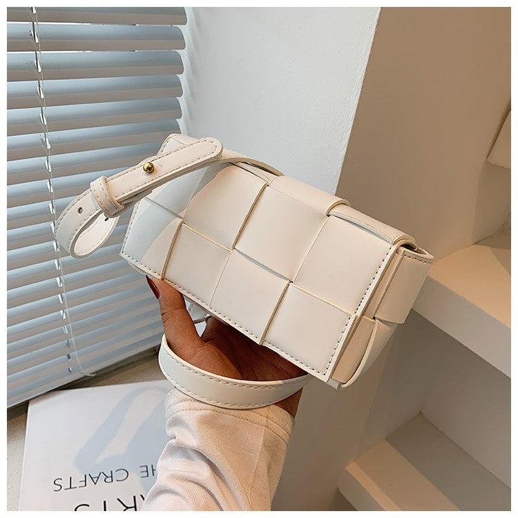 VEGAN BRAIDED WOVEN LEATHER CROSSBODY SLING BAG