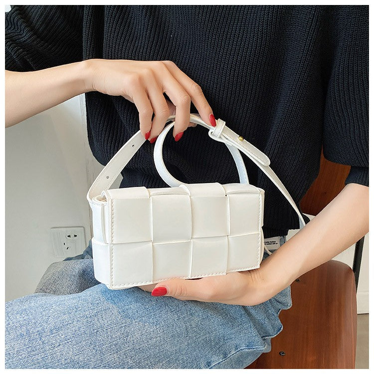 VEGAN BRAIDED WOVEN LEATHER CROSSBODY SLING BAG