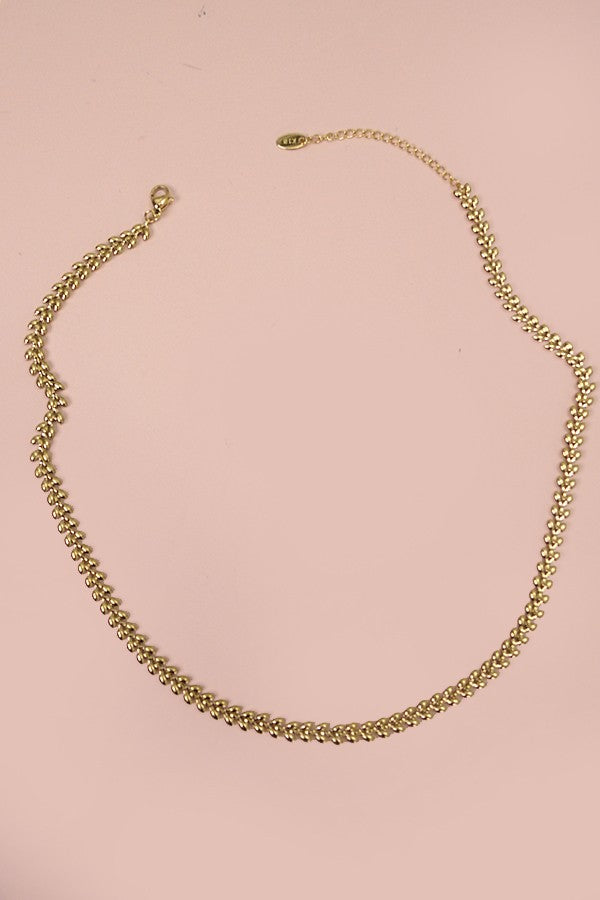 TITANIUM STEEL NON-TARNISH LEAF CHAIN NECKLACE | 40NK329