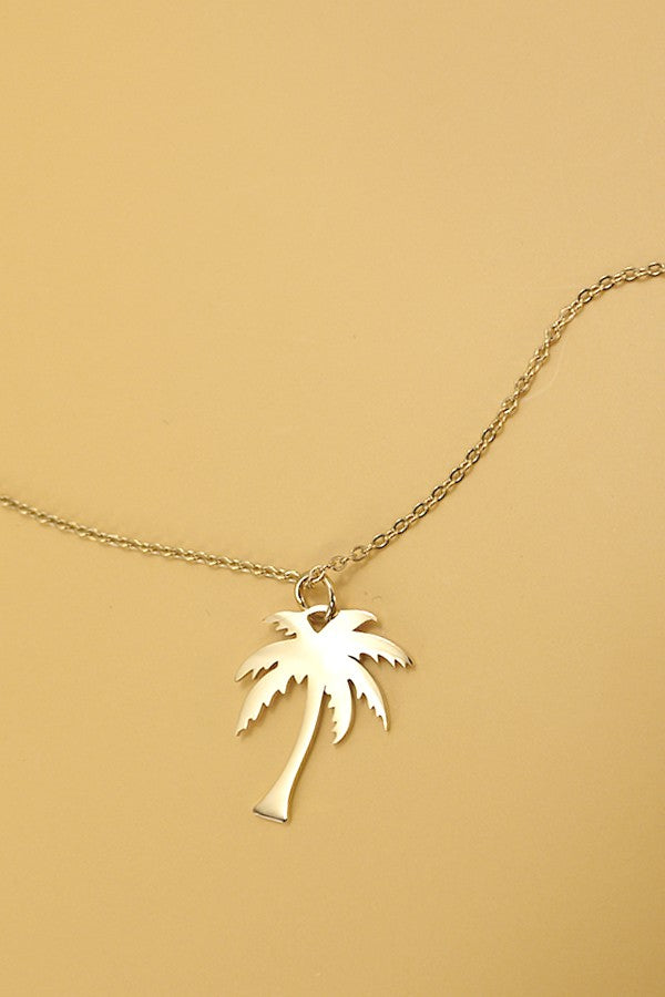 TITANIUM STEEL NON-TARNISH PALM TREE NECKLACE | 40NK336
