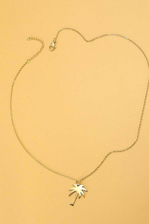TITANIUM STEEL NON-TARNISH PALM TREE NECKLACE | 40NK336