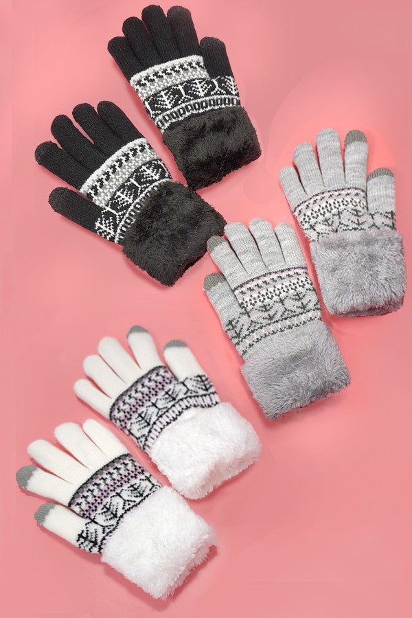 AZTEC WOOL DOUBLE PILE WINTER GLOVES | 40G100