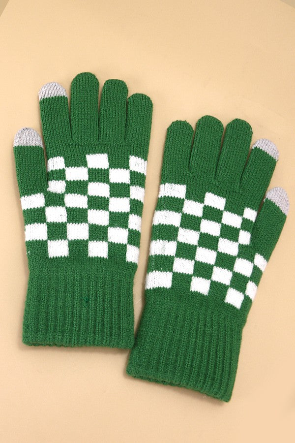 CHECKER WOOL TOUCH SCREEN WINTER GLOVES | 40G101