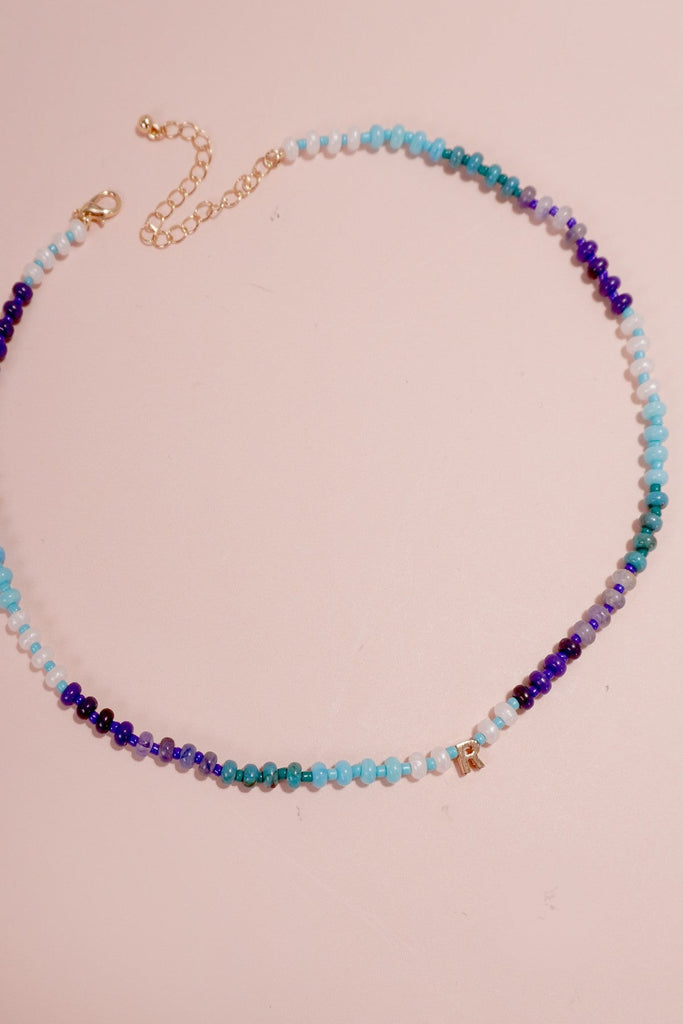 MINI INITIAL MULTI COLOR BEADED NECKLACE | 80N901