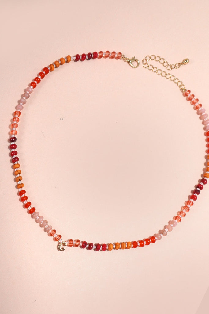 MINI INITIAL MULTI COLOR BEADED NECKLACE | 80N901